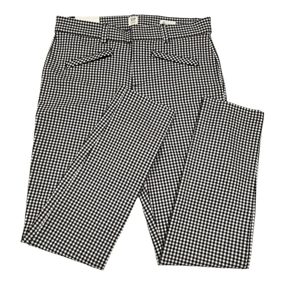 GAP Mid Rise gingham skinny ankle‎ pants size 04 NWT Retail $59.95 - Picture 1 of 15